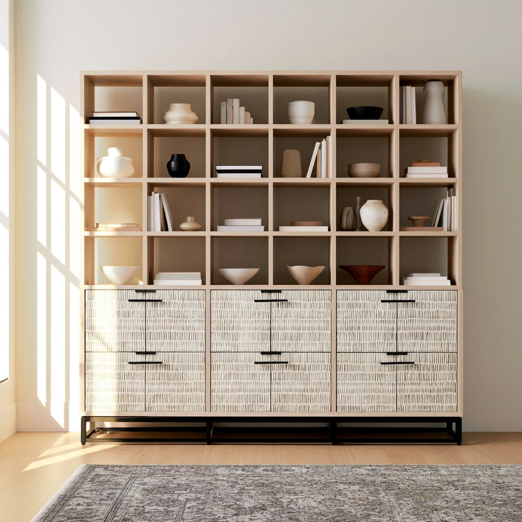 Libreria a giorno in legno, colore marrone chiaro