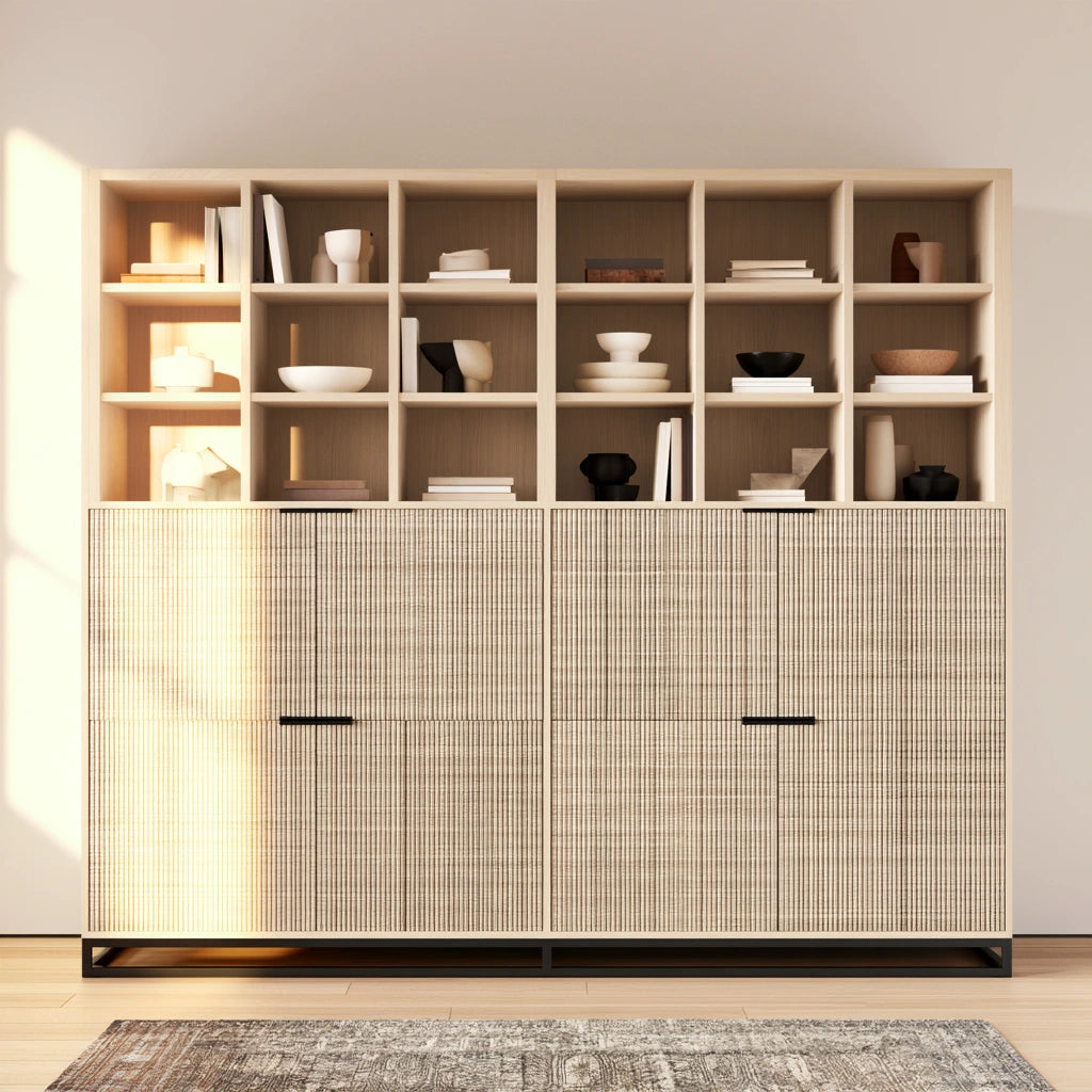Libreria a giorno in legno, colore marrone chiaro