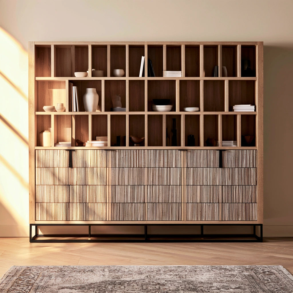 Libreria a giorno in legno, colore marrone chiaro