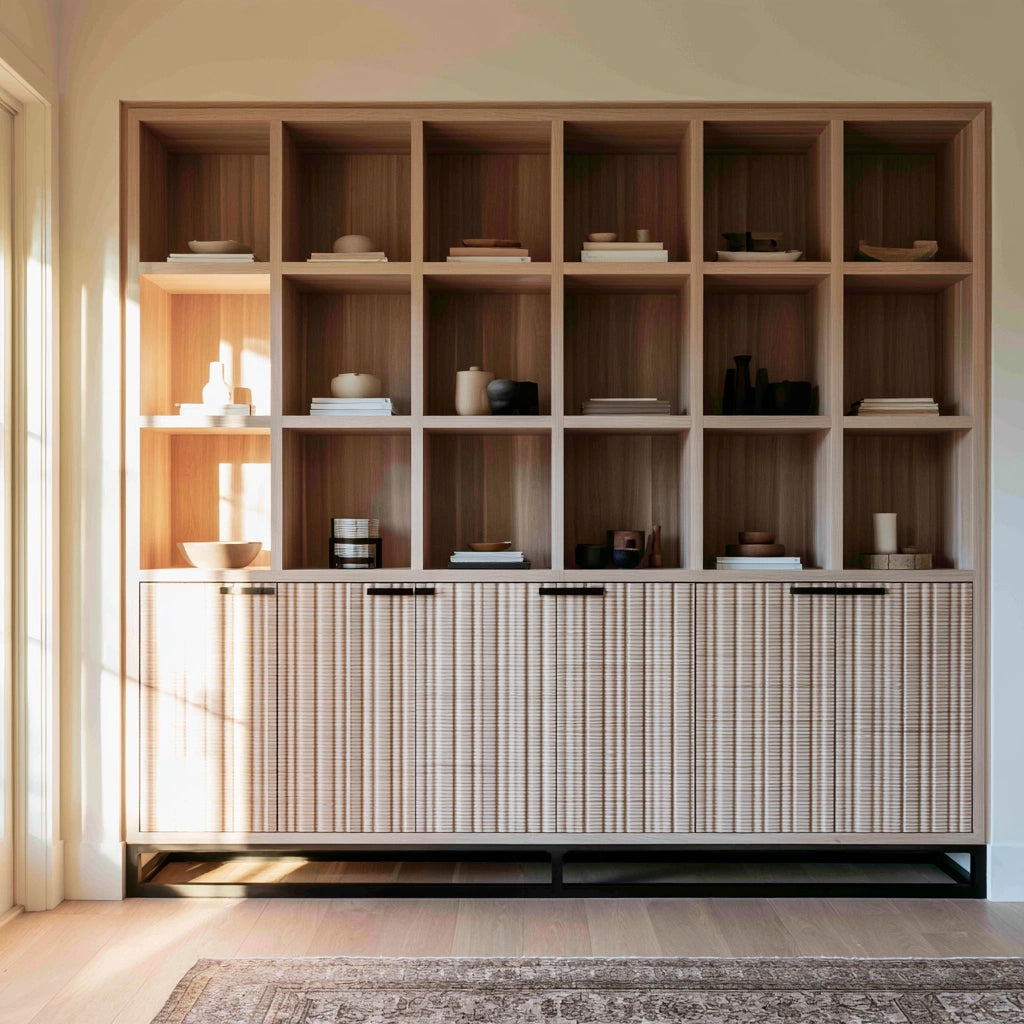 Libreria a giorno in legno, colore marrone chiaro