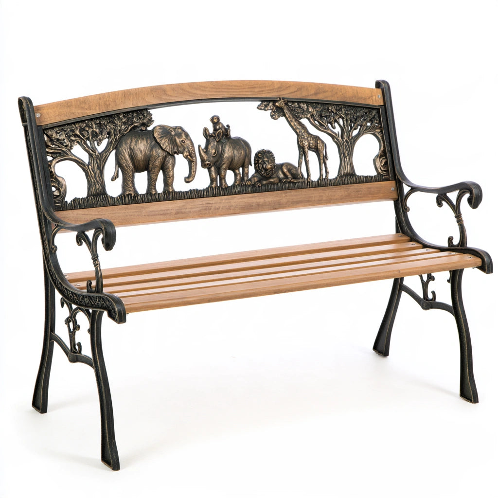 Panca da giardino in legno, colore marrone chiaro