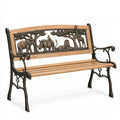 Panca da giardino in legno, colore marrone chiaro