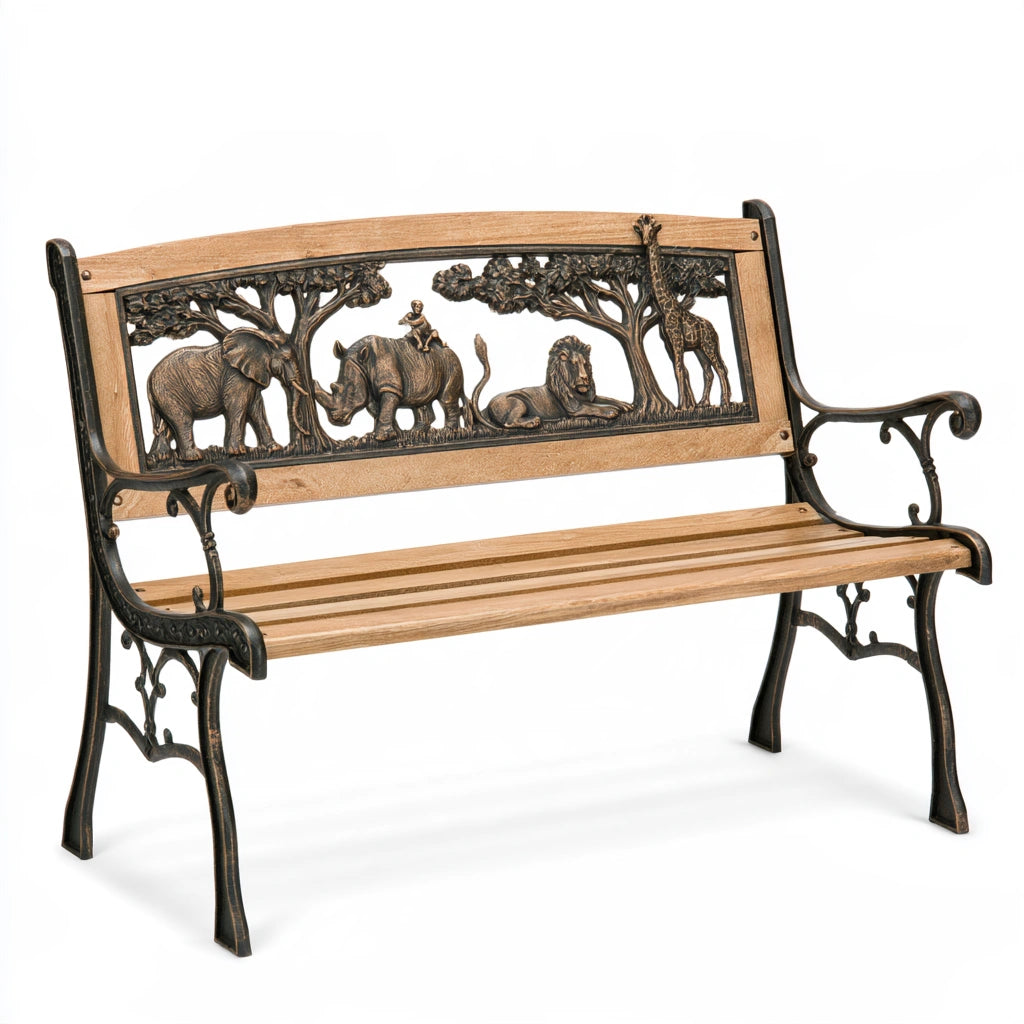 Panca da giardino in legno, colore marrone chiaro