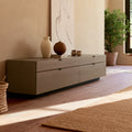 Credenza contenitore in legno, colore grigio e nero