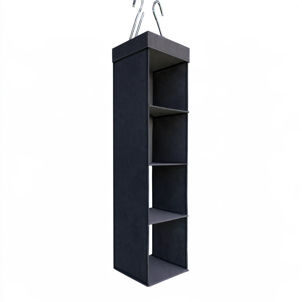 Organizer modulare con rivestimento in tessuto, colore grigio