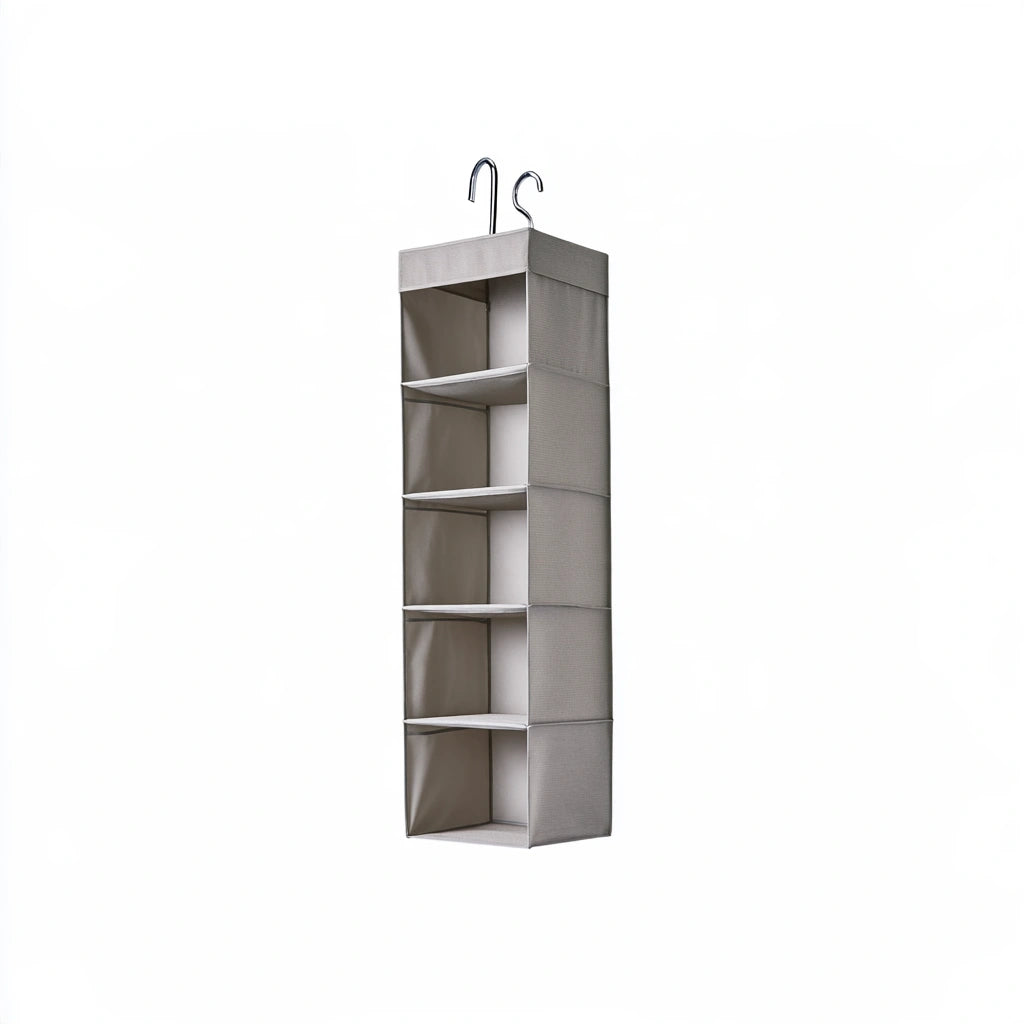 Organizer modulare con rivestimento in tessuto, colore grigio