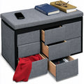 Cassettiera in tessuto con sei cassetti, colore grigio